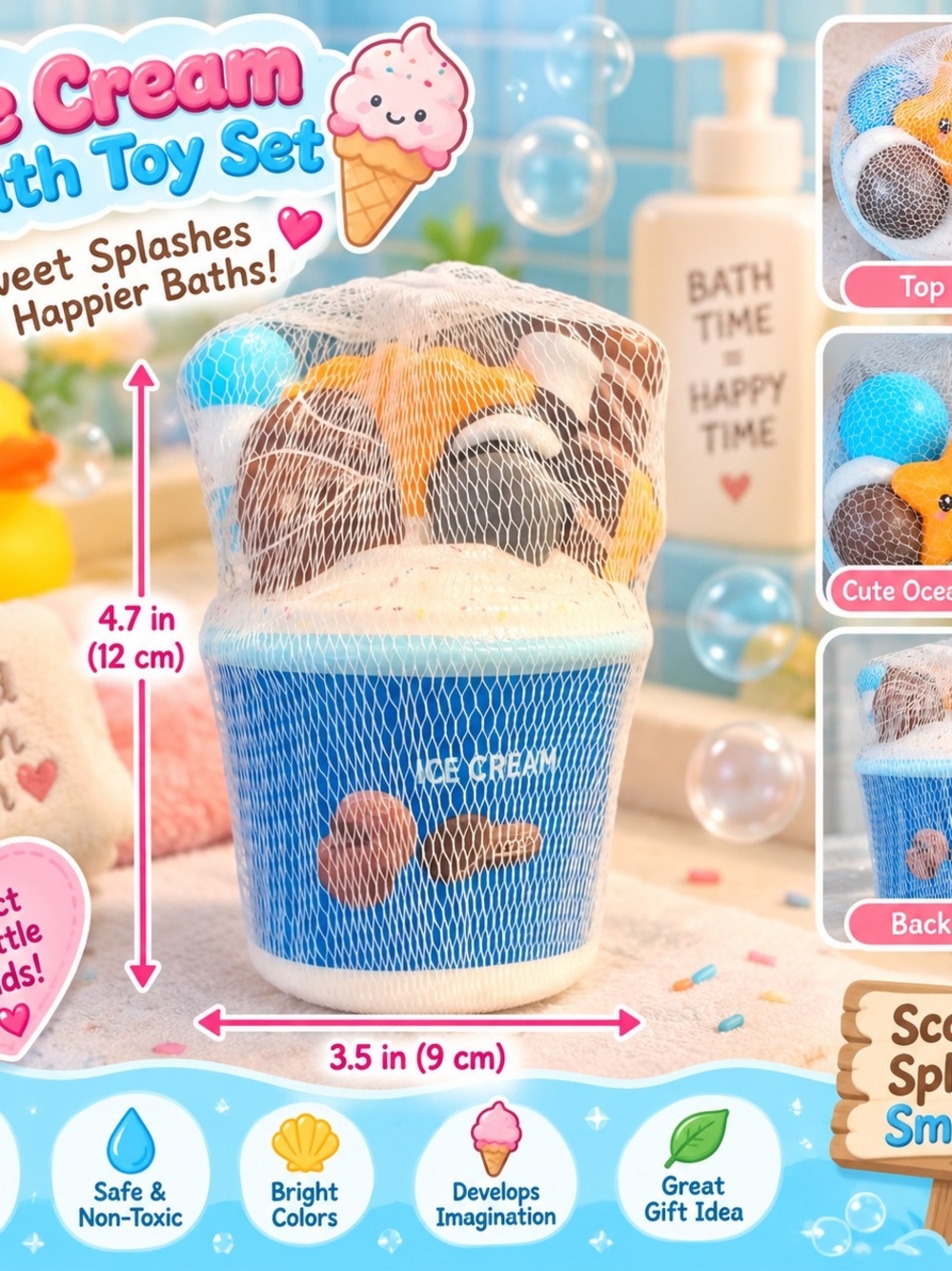 Blue Ice Cream Squeeze Toy